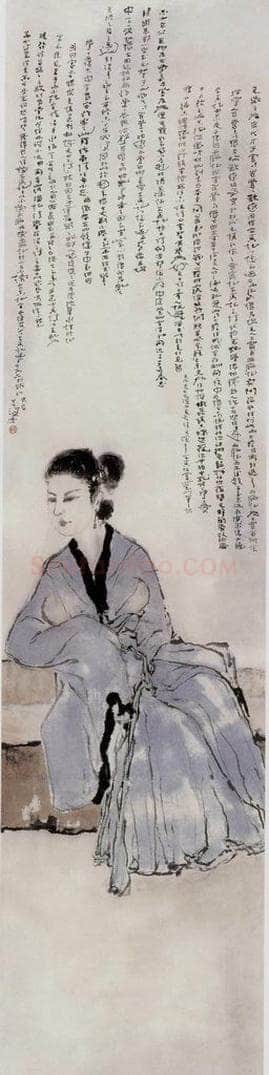 2000年 杨善深 《崔莺莺》 书画作品