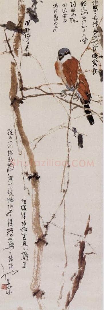 1982年 杨善深 《伯劳》 书画作品