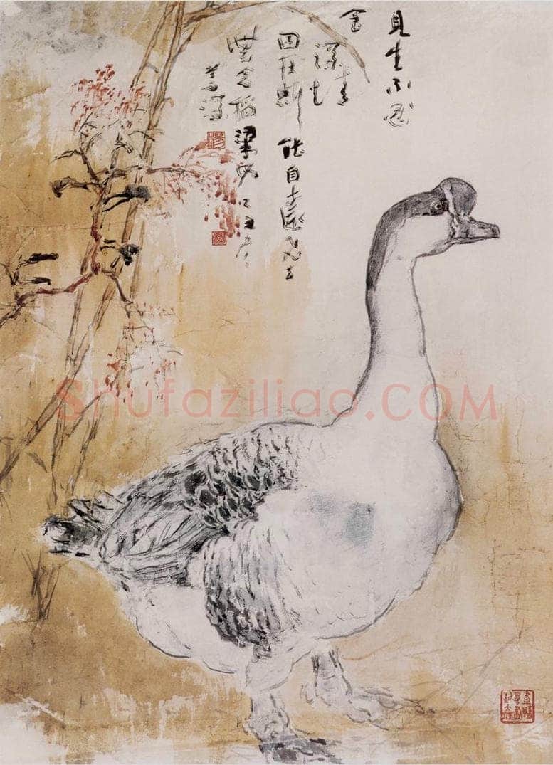 1985年 杨善深 《鹅》 书画作品
