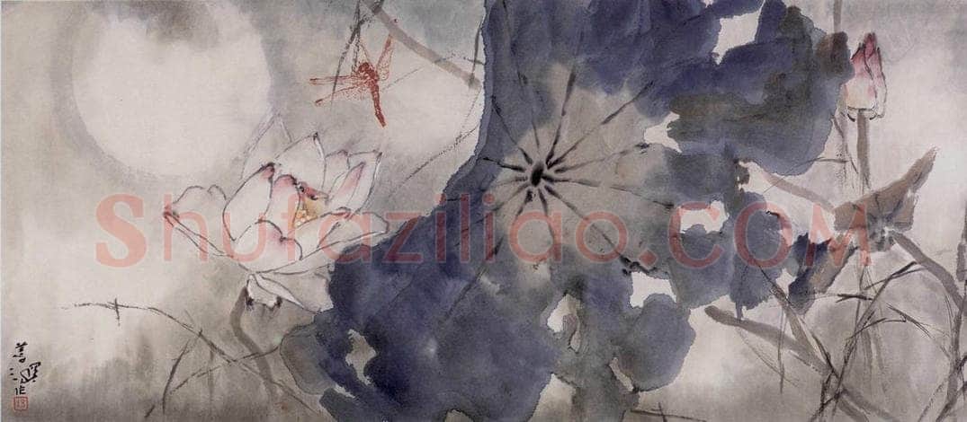  杨善深 《夏夜荷塘》 书画作品