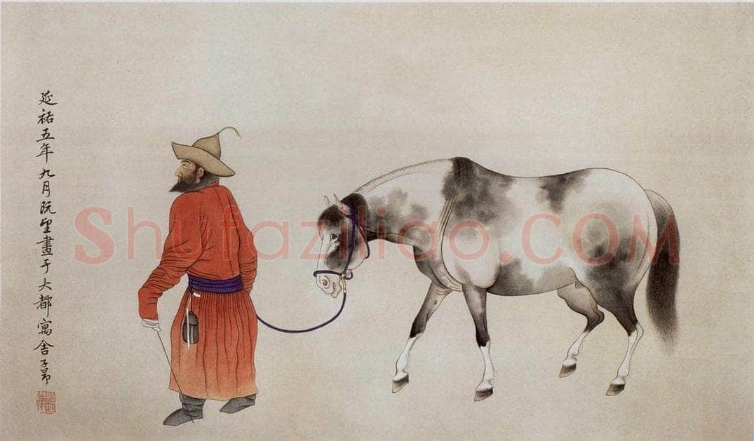 1924年 马晋 《临赵氏三代三马图》 书画作品