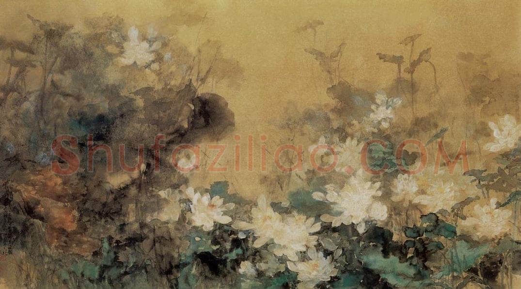 近现代 宋雨桂 《白荷图》 书画作品