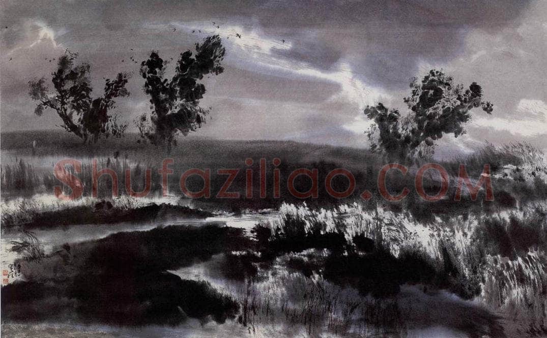 近现代 宋雨桂 《塞原》 书画作品