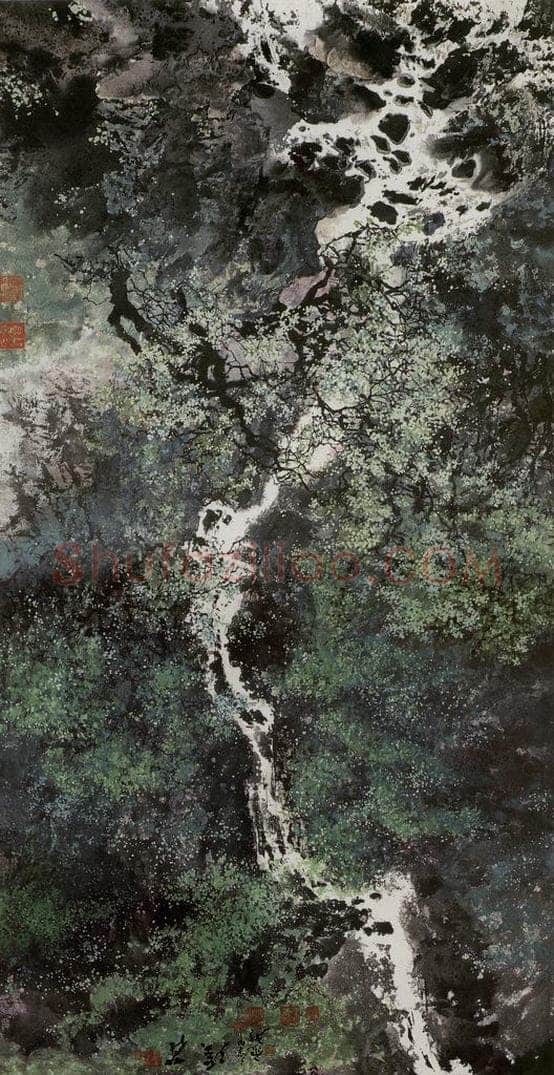 近现代 宋雨桂 《花溪》 书画作品