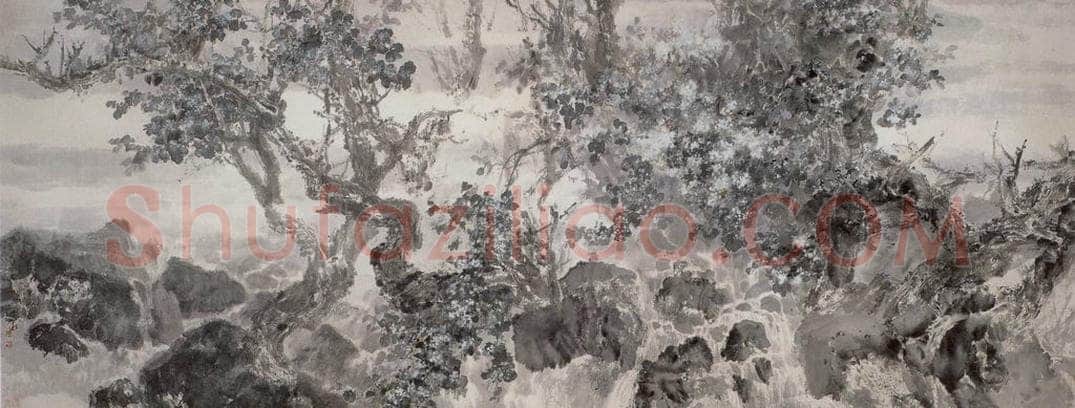 近现代 宋雨桂 《梨花溪》 书画作品