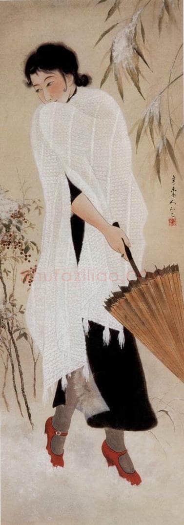 1931 方人定 《踏雪 》 书画作品