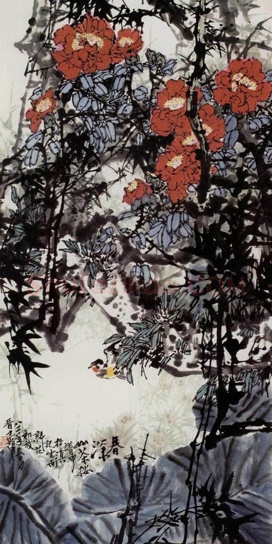 1982年 王晋元 《春深》 书画作品