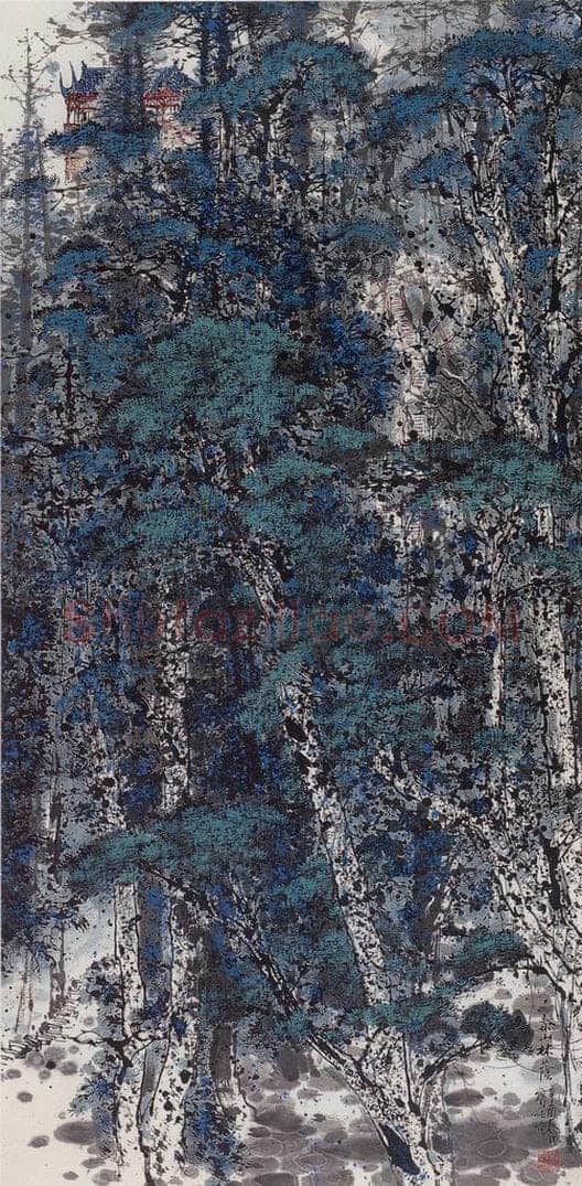 1981年 刘宝纯 《泰山林荫》 书画作品