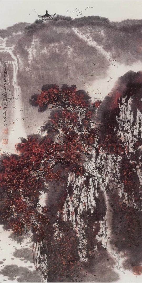1981年 刘宝纯 《红树醉秋色》 书画作品