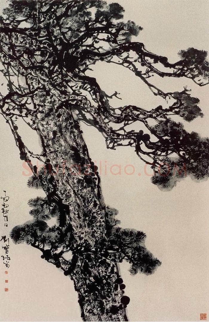 1987年 刘宝纯 《长松图》 书画作品