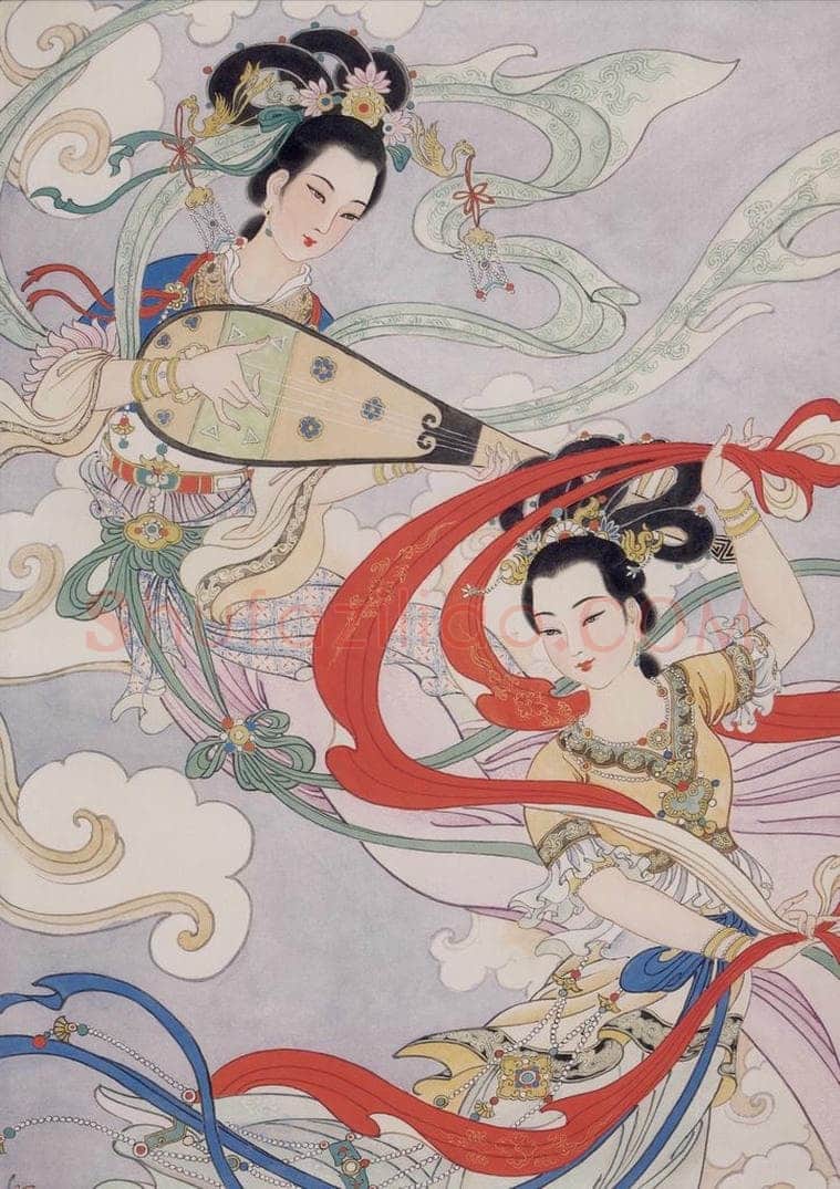 1984年 任率英 《飞天图》 书画作品