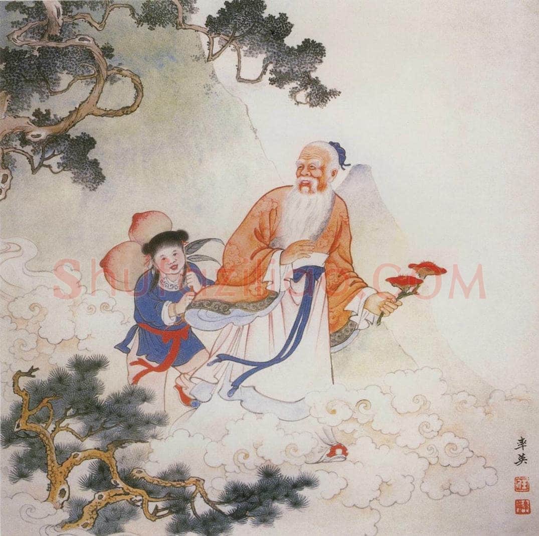 1953年 任率英 《寿星》 书画作品
