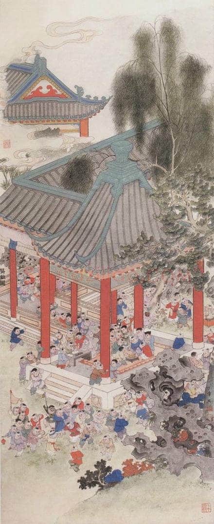 1981年 任率英 《百子图》 书画作品