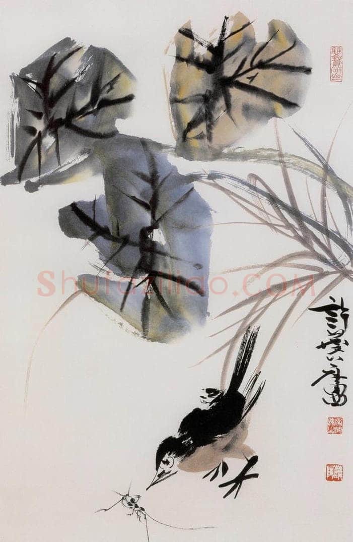 1986年 许麟庐 野趣 书画作品