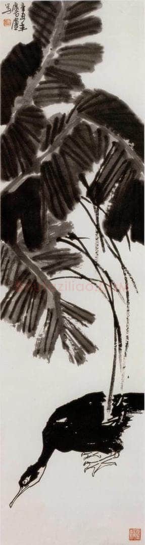 1956年 许麟庐 蕉鹅图 书画作品