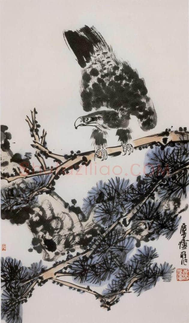 1961年 许麟庐 松鹰图 书画作品