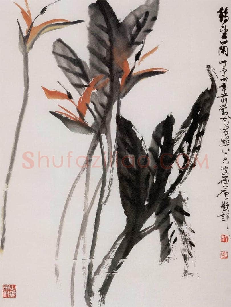1972年 许麟庐 鹤望兰 书画作品
