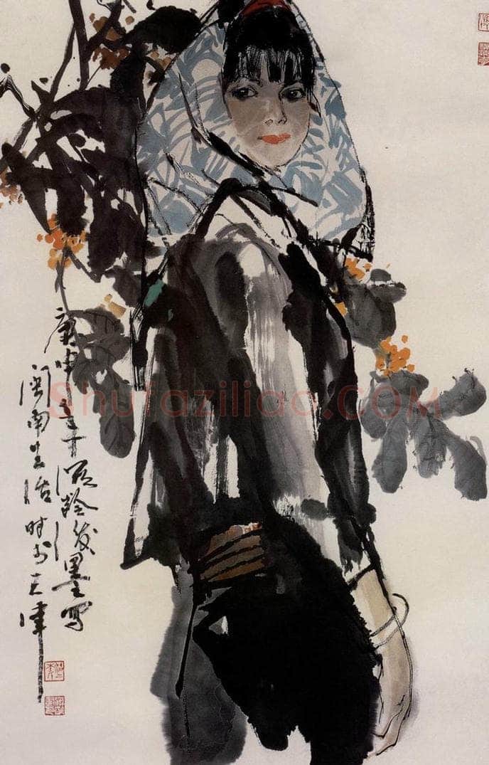 1980年 杜滋龄 《闽南姑娘》 书画作品