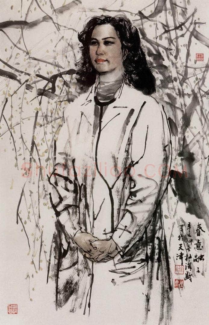 2001年 杜滋龄 《春意融融-女医生小像》 书画作品