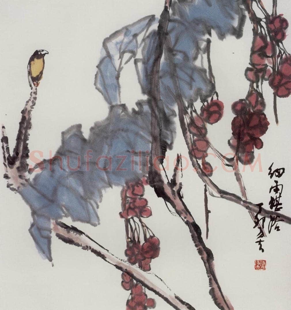 1987年 隋易夫 《细雨堪浴》 书画作品