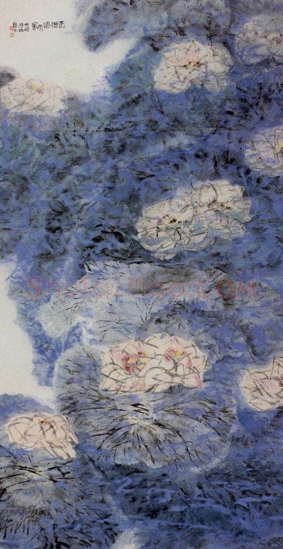 1995年 郭怡孮 《西湖过雨图》 书画作品