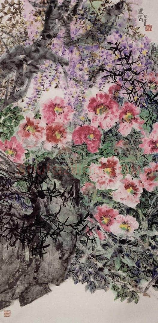 1999年 郭怡孮 《浓春》 书画作品