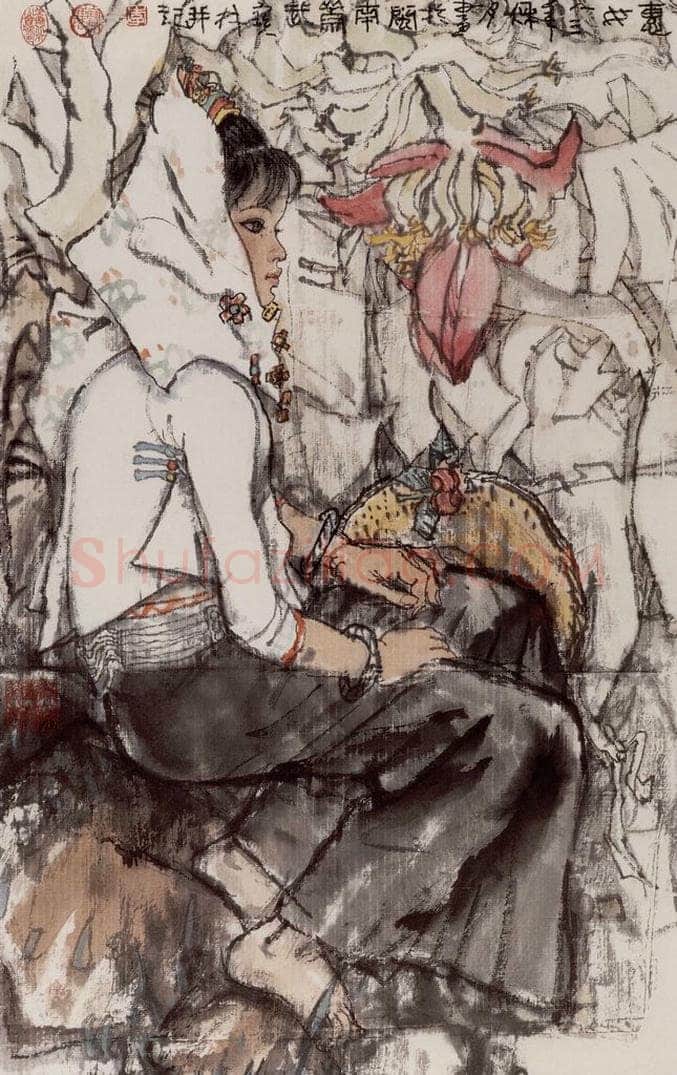1982年 李宝林 《惠女》 书画作品