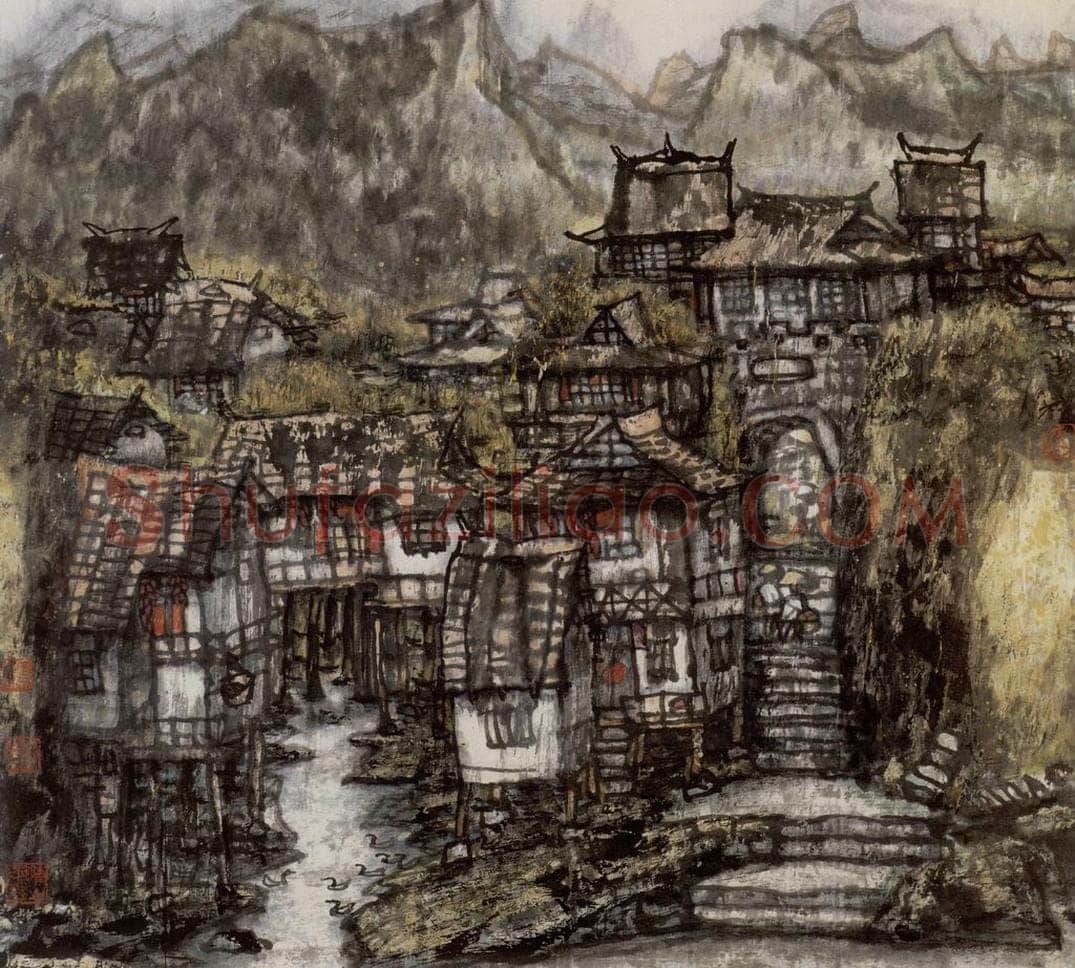 1993年 李宝林 《苗乡秋色》 书画作品