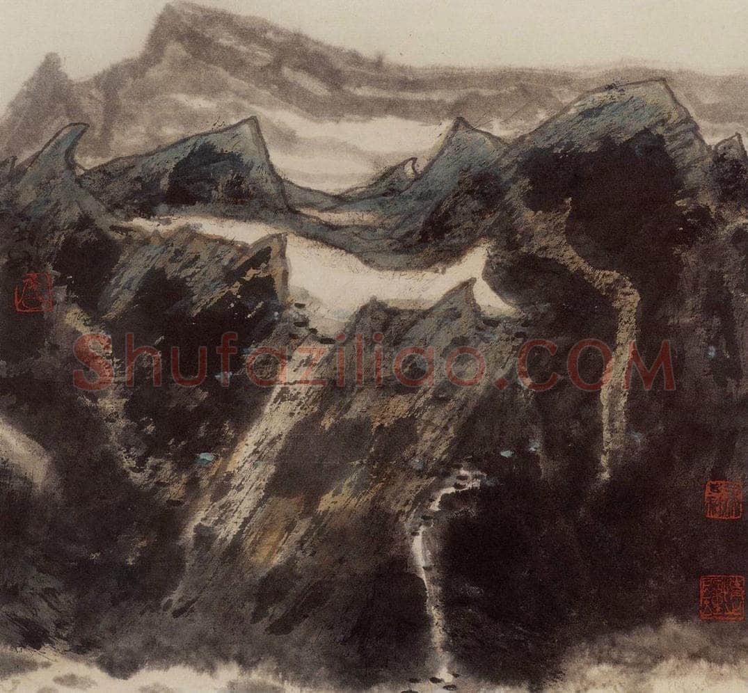 1995年 李宝林 《山水小品》 书画作品