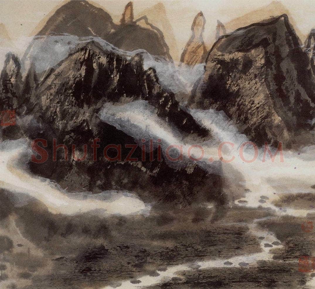 1995年 李宝林 《山水小品》 书画作品