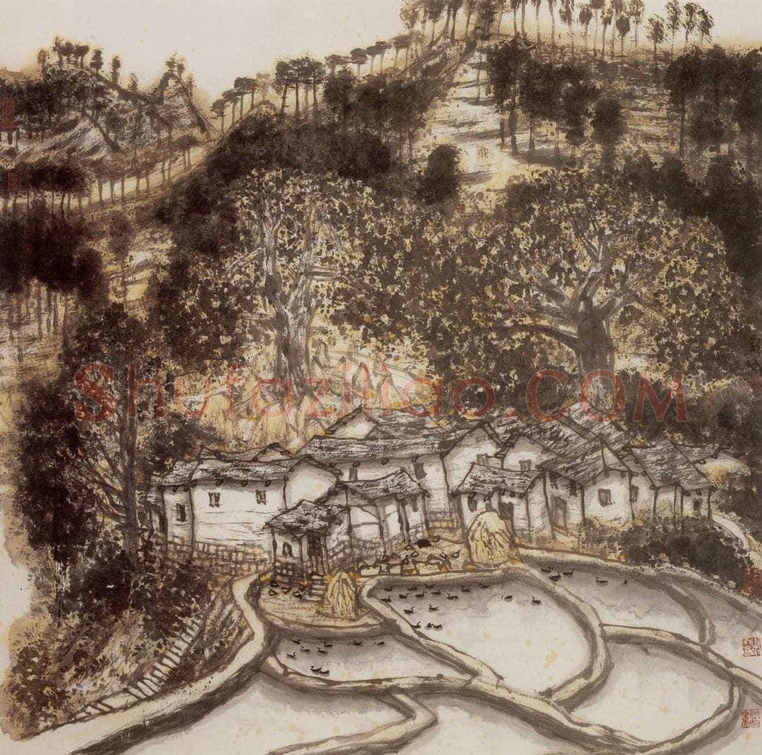 2001年 李宝林 《大山深处有耕田》 书画作品