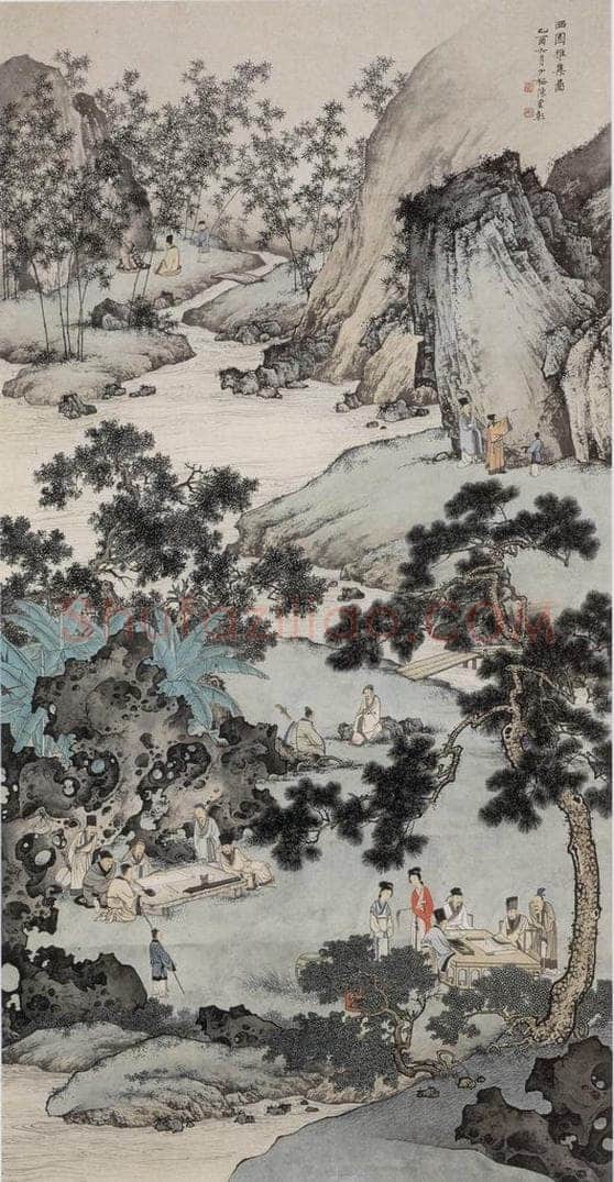 近现代 陈少梅 《西园雅集图》 书画作品