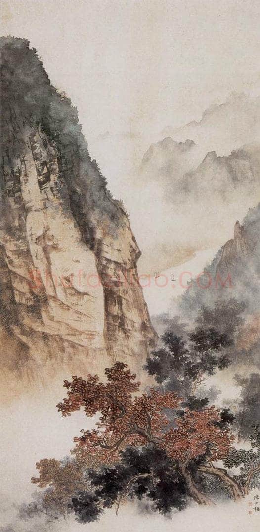 近现代 陈少梅 《秋山秋水》 书画作品