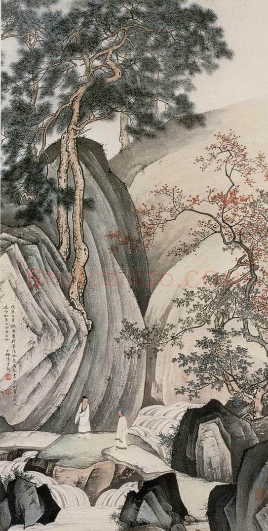 近现代 陈少梅 《听泉图》 书画作品