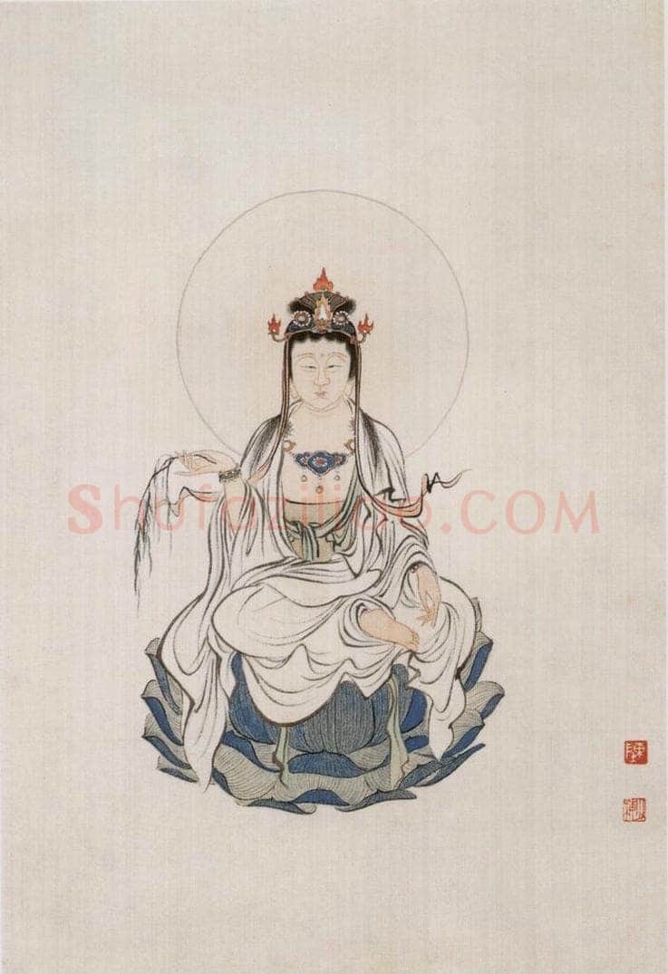 近现代 陈少梅 《观音图册》 书画作品