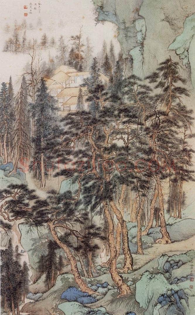 近现代 陈少梅 《山居松风图》 书画作品