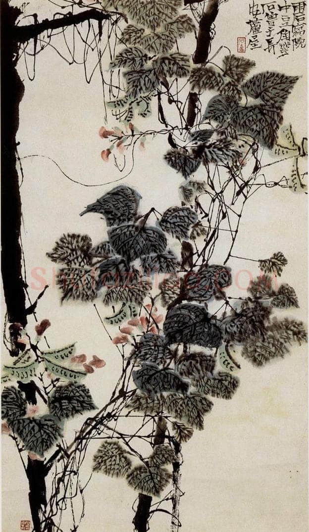 1961年 石鲁 《豆角花》 书画作品