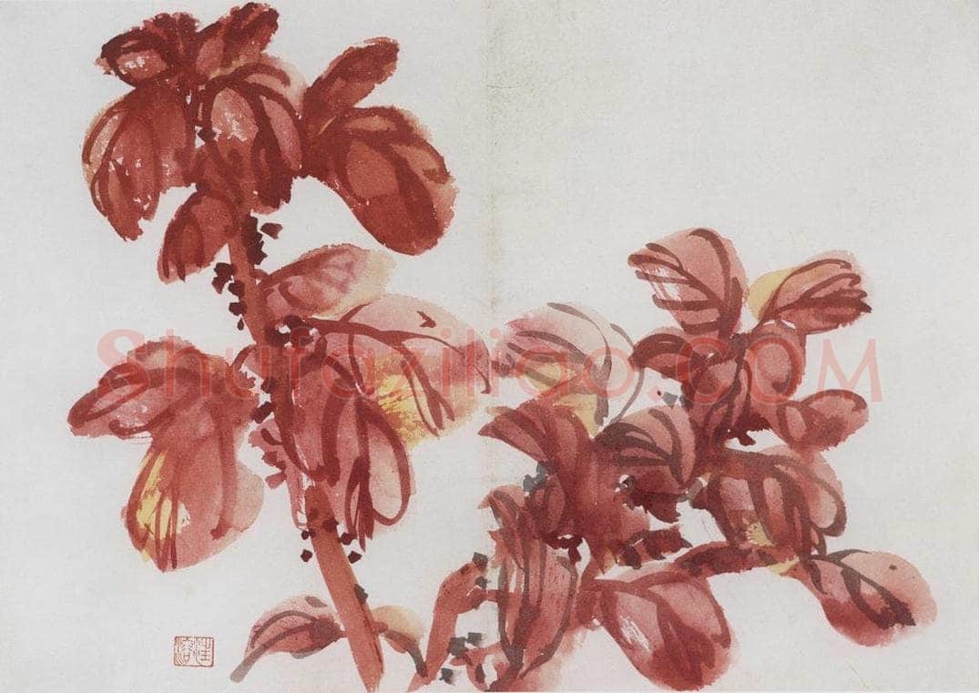 1954年 汪慎生 《花卉册页》 书画作品
