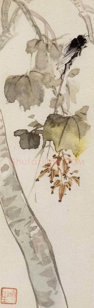 1956年 汪慎生 《花鸟草虫书签》 书画作品