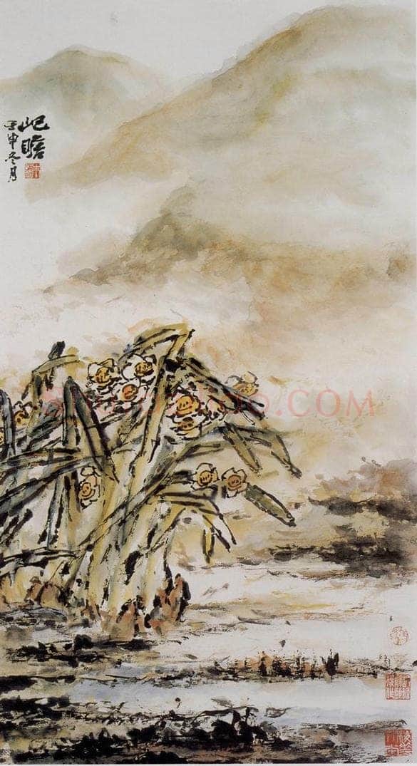 1992年 朱屺瞻 《雨中仙子》 书画作品