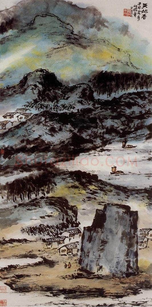 1992年 朱屺瞻 《天地春》 书画作品