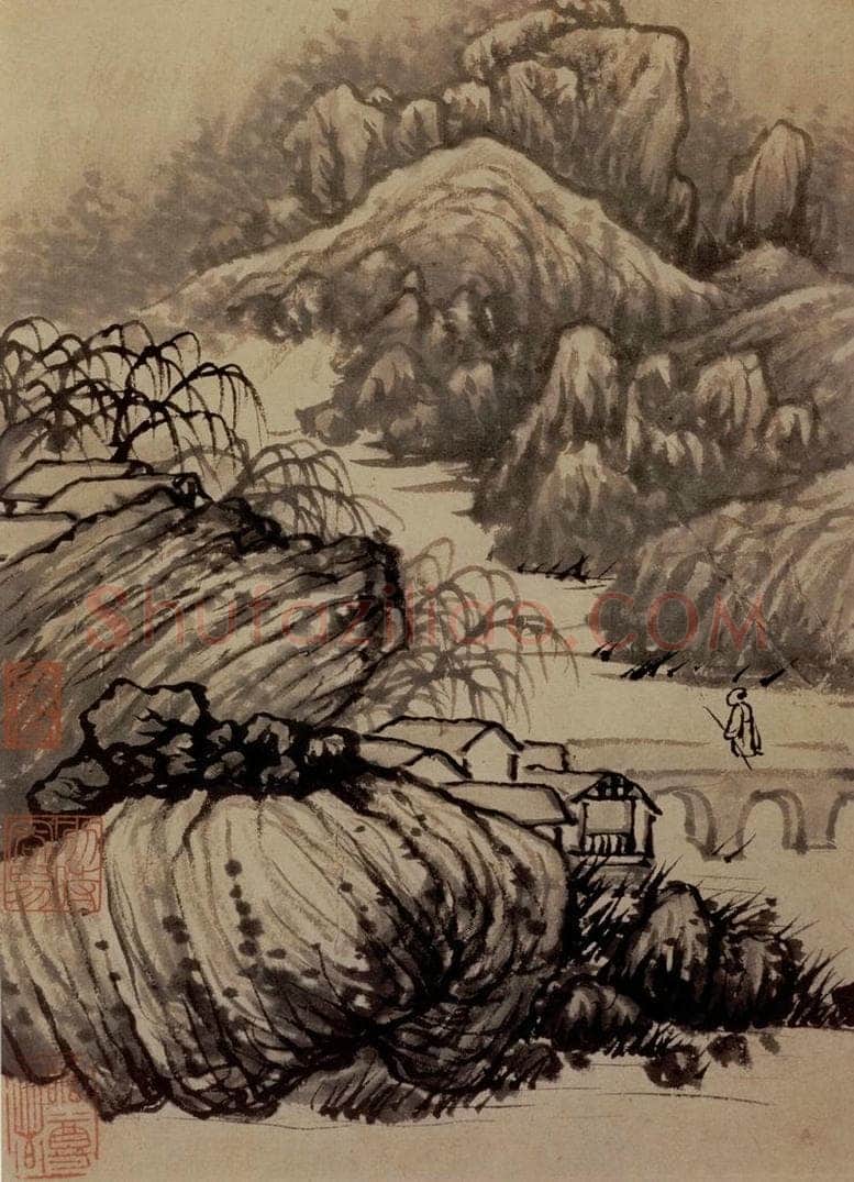明末清初 石涛 金山龙游寺图册 书画作品