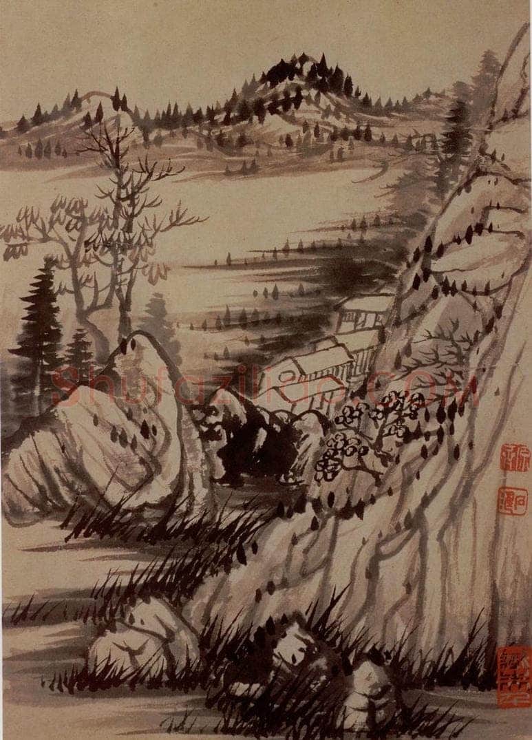 明末清初 石涛 金山龙游寺图册 书画作品