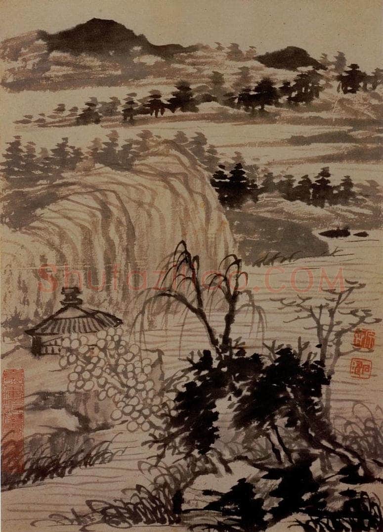 明末清初 石涛 金山龙游寺图册 书画作品
