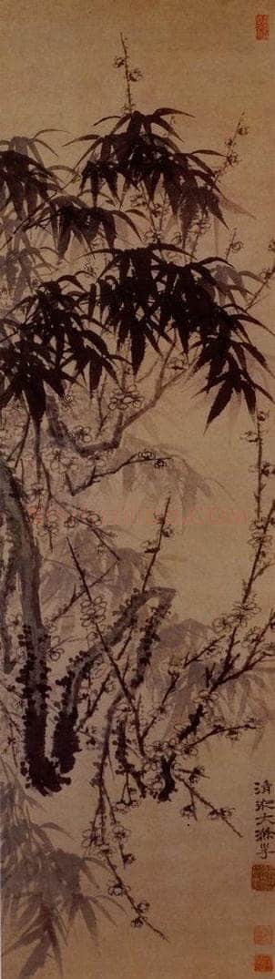 明末清初 石涛 梅竹图 书画作品