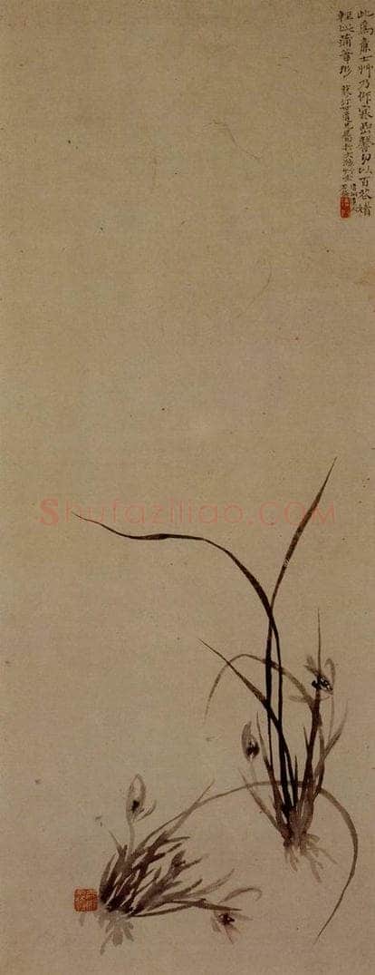 明末清初 石涛 兰花图 书画作品