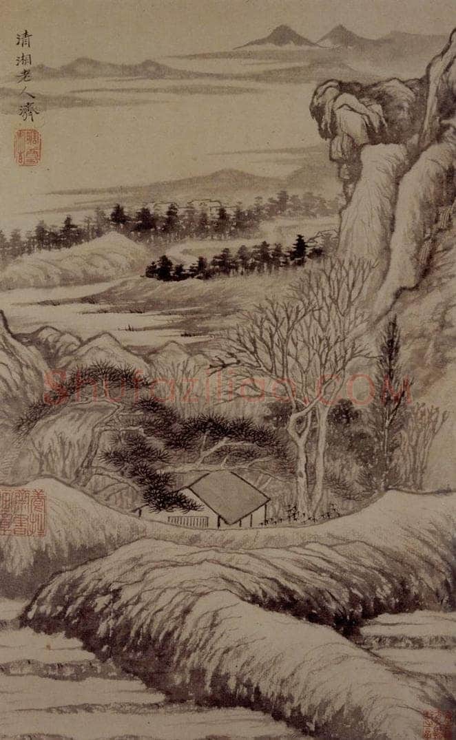 明末清初 石涛 山水花卉8开 书画作品