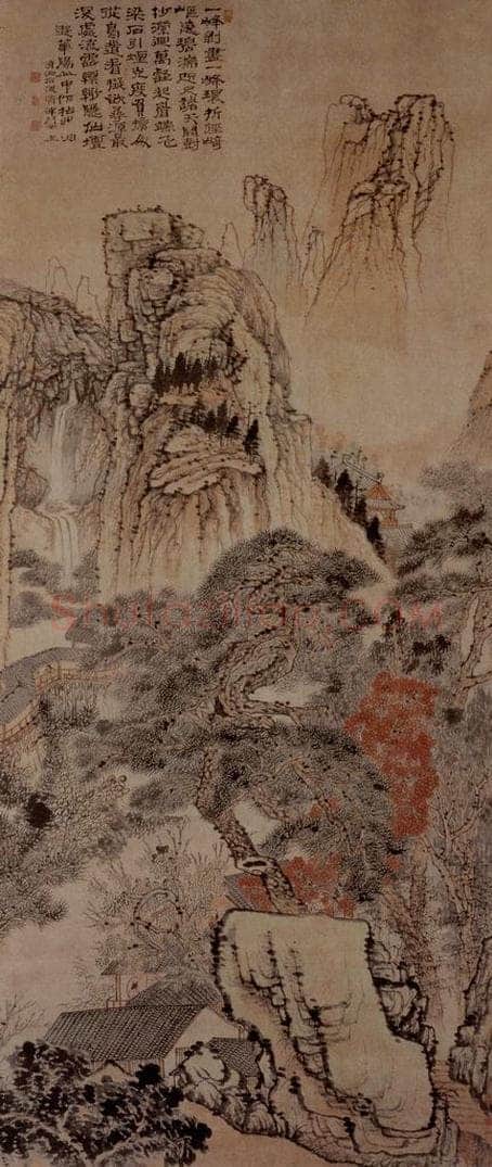 明末清初 石涛 游华阳山图 书画作品