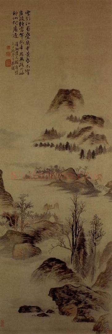 明末清初 石涛 云到江南图 书画作品