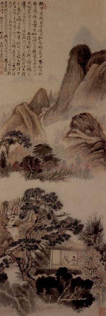 明末清初 石涛 狂壑晴岚 书画作品